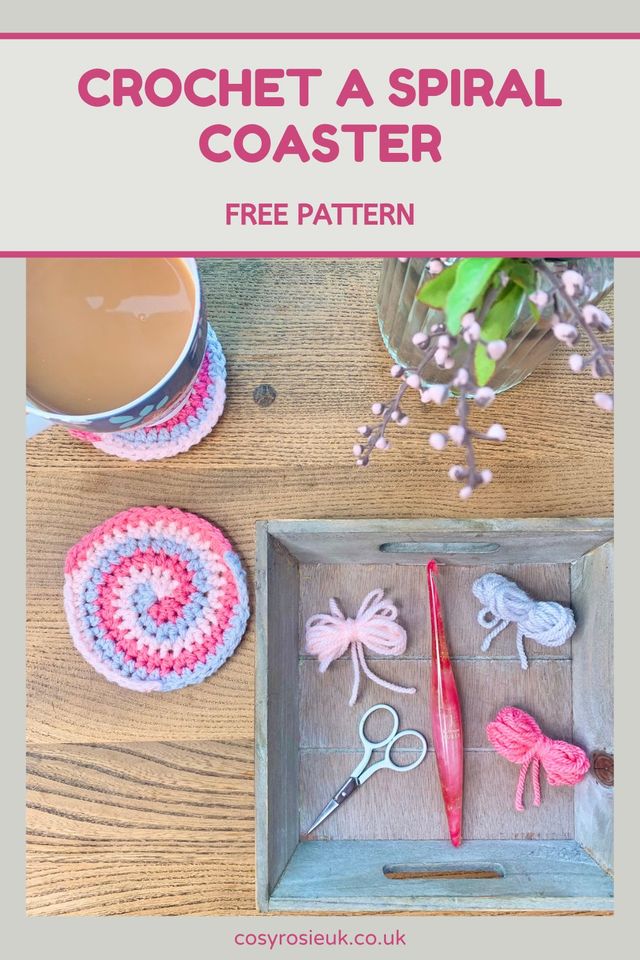 Spiral Crochet Coaster Pattern Free scrap yarn project